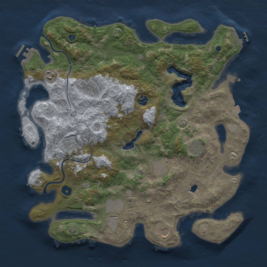 Rust Map: Procedural Map, Size: 4000, Seed: 31102008, 14 Monuments