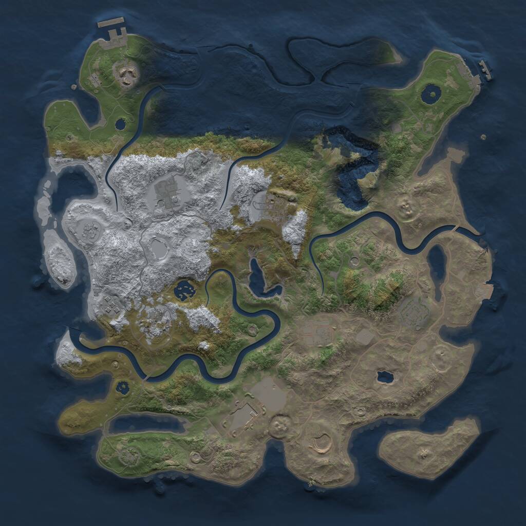 Rust Map: Procedural Map, Size: 4000, Seed: 31102008, 16 Monuments