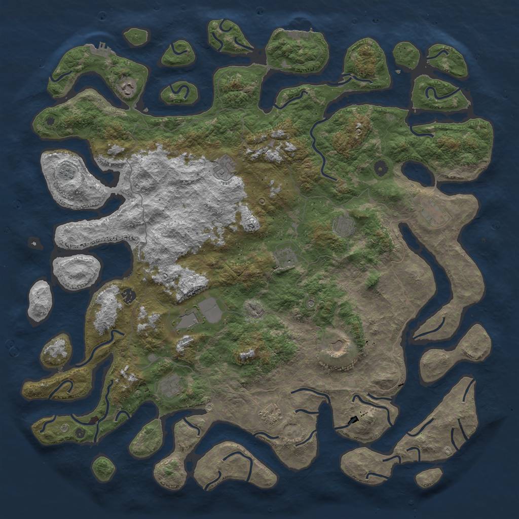 Rust Map: Procedural Map, Size: 5378, Seed: 2600, 16 Monuments