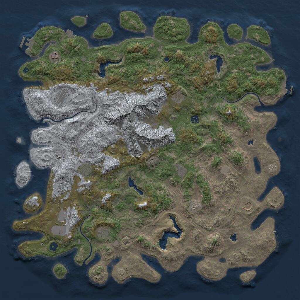 Rust Map: Procedural Map, Size: 5378, Seed: 2600, 17 Monuments