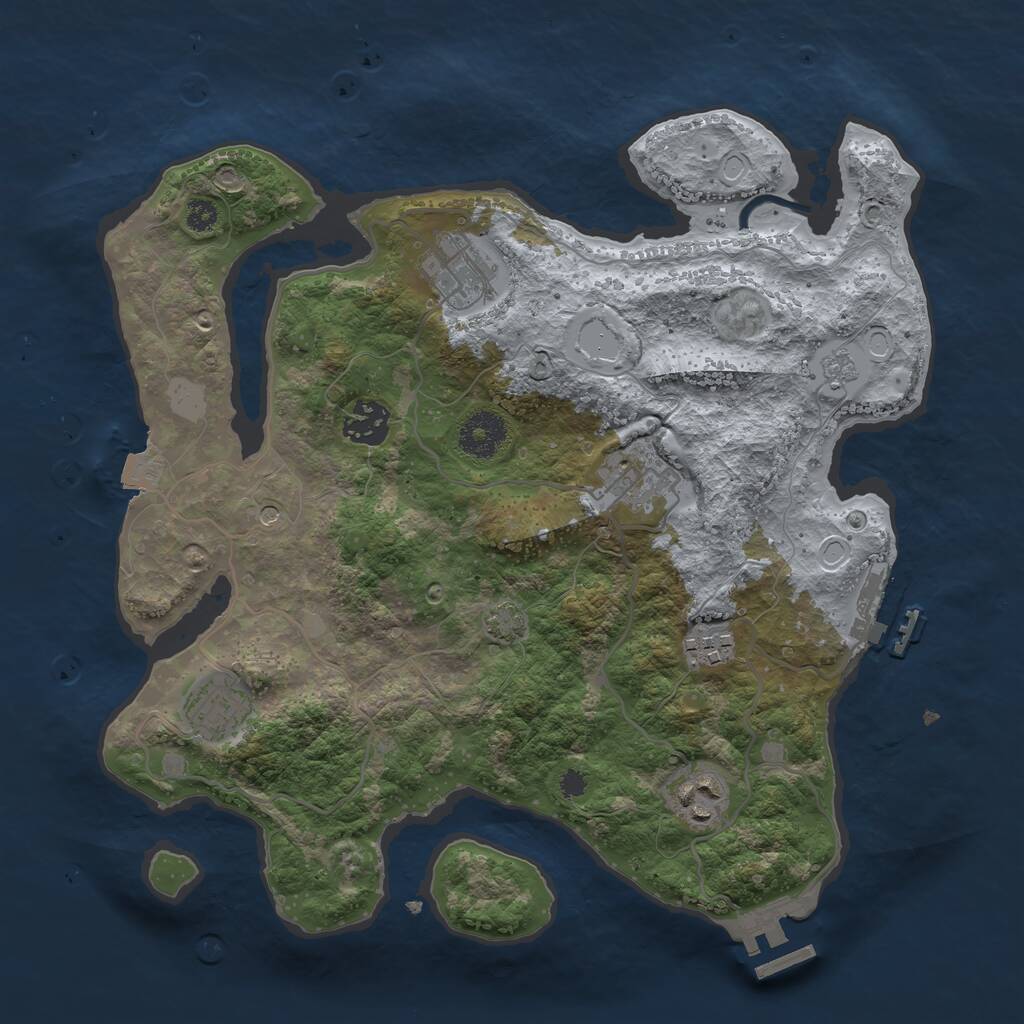 Rust Map: Procedural Map, Size: 3300, Seed: 1327231542, 12 Monuments