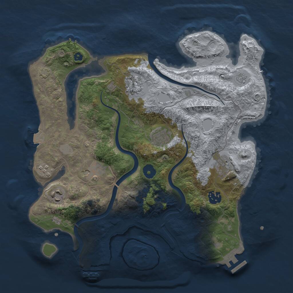 Rust Map: Procedural Map, Size: 3300, Seed: 1327231542, 13 Monuments