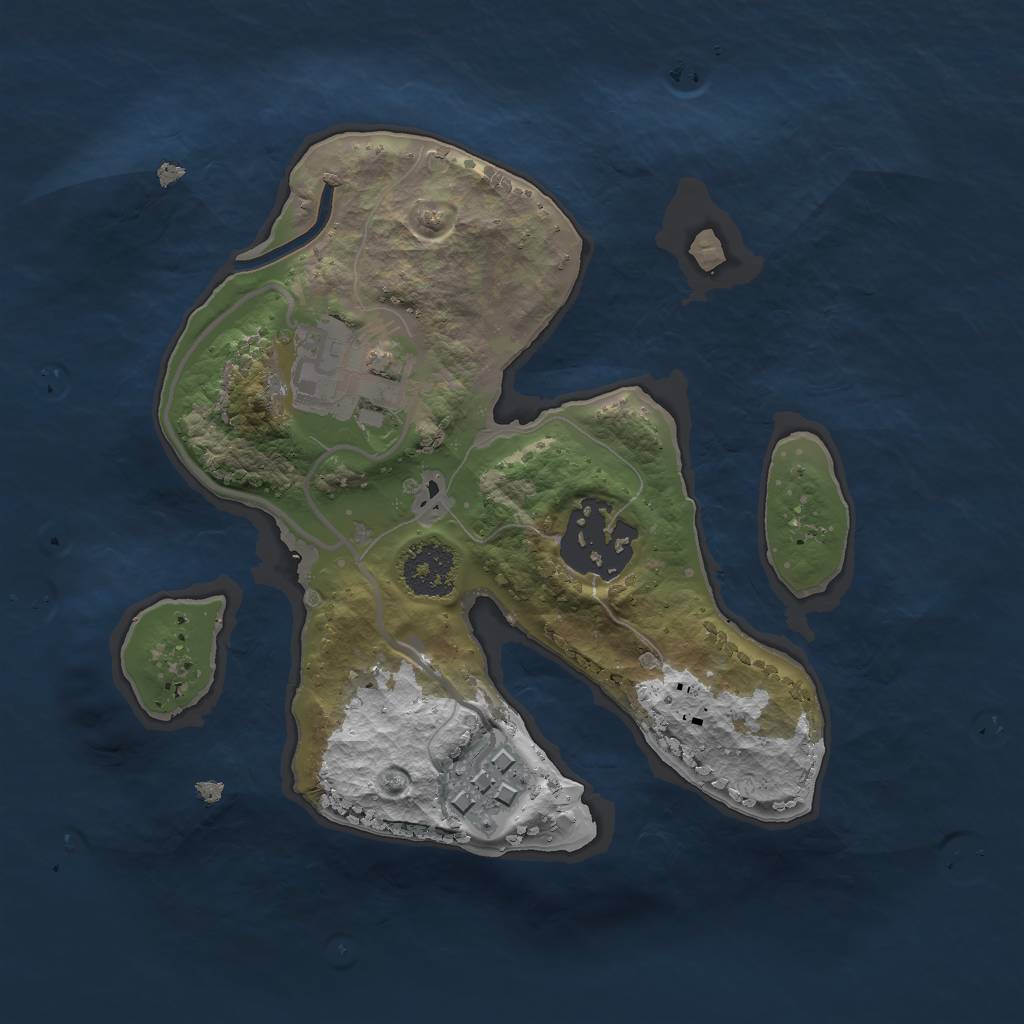 Rust Map: Procedural Map, Size: 2000, Seed: 321, 5 Monuments