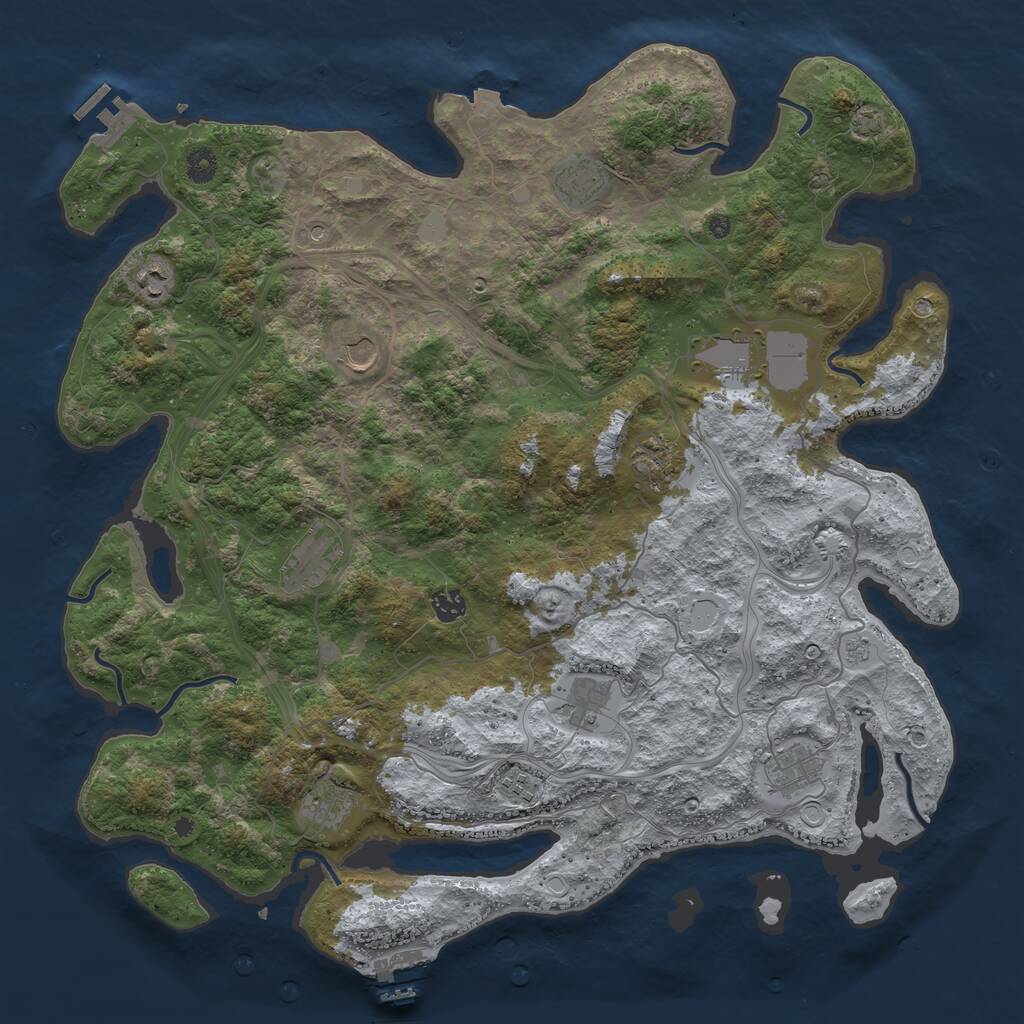 Rust Map: Procedural Map, Size: 4500, Seed: 765432198, 17 Monuments