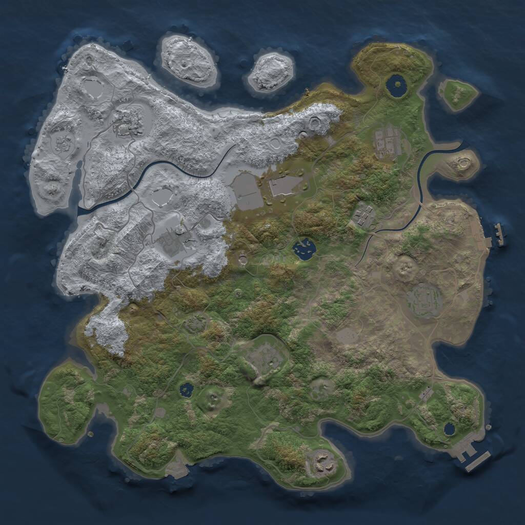 Rust Map: Procedural Map, Size: 3700, Seed: 832432518, 15 Monuments