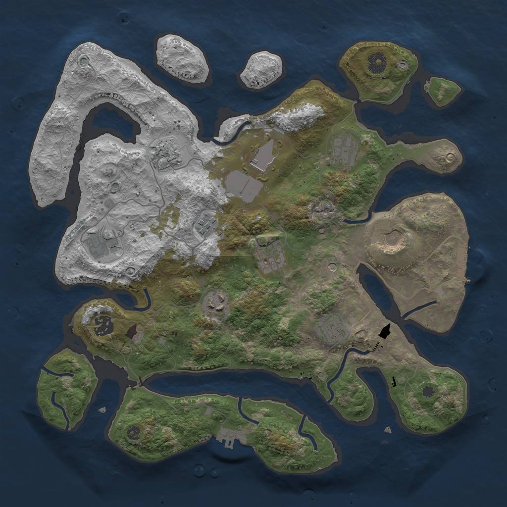 Rust Map: Procedural Map, Size: 3700, Seed: 832432518, 15 Monuments