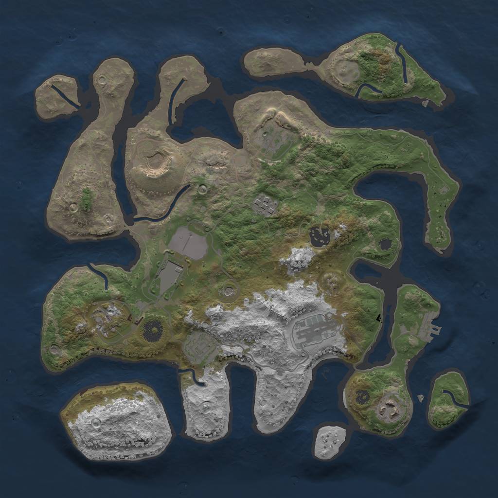 Rust Map: Procedural Map, Size: 3500, Seed: 179297181, 13 Monuments