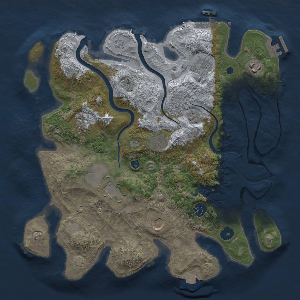 Rust Map: Procedural Map, Size: 3500, Seed: 67890835, 14 Monuments