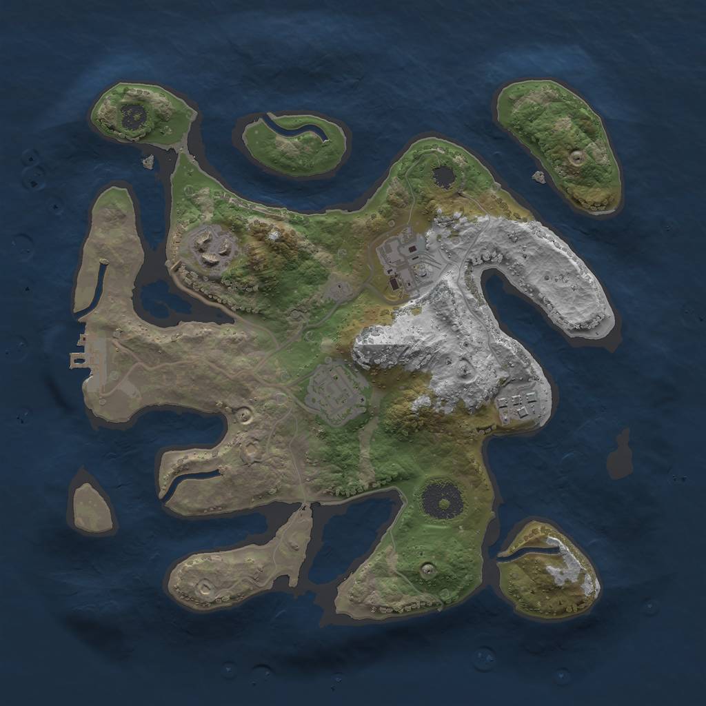 Rust Map: Procedural Map, Size: 2700, Seed: 1235, 7 Monuments