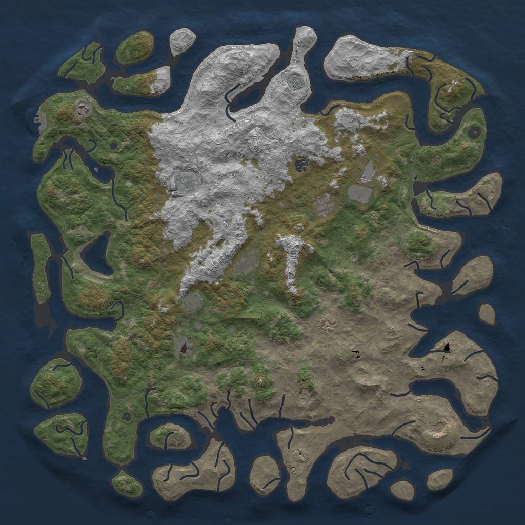 Rust Map: Procedural Map, Size: 6000, Seed: 304972732, 15 Monuments