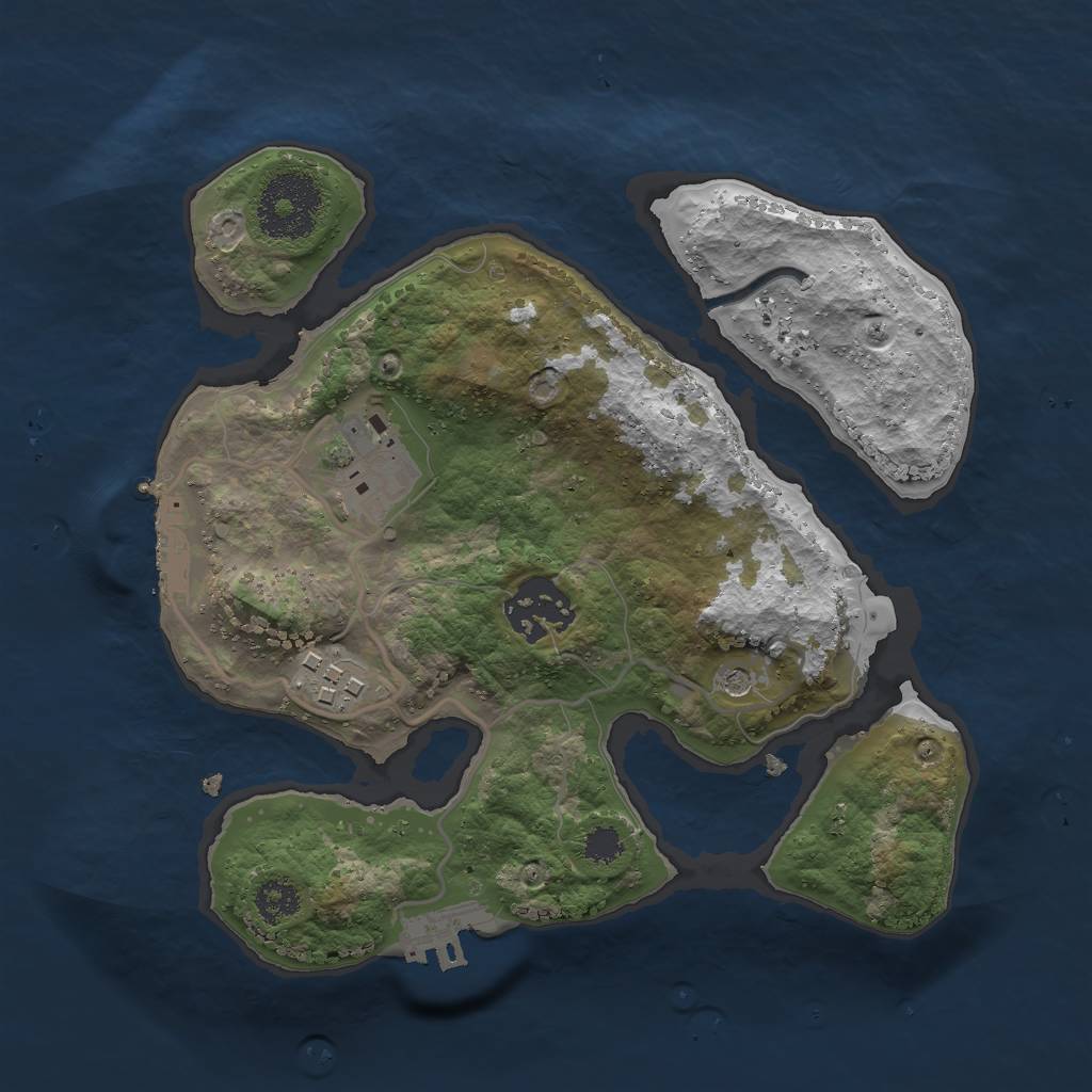 Rust Map: Procedural Map, Size: 2500, Seed: 1248261970, 8 Monuments