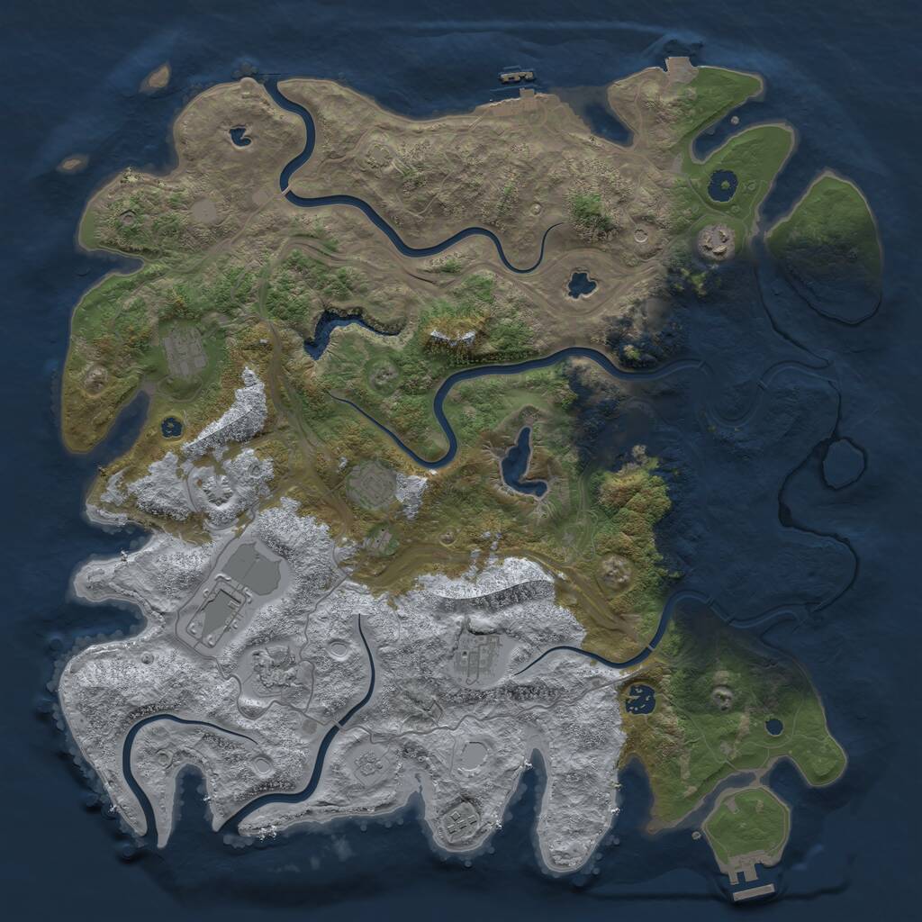 Rust Map: Procedural Map, Size: 4500, Seed: 758998066, 15 Monuments