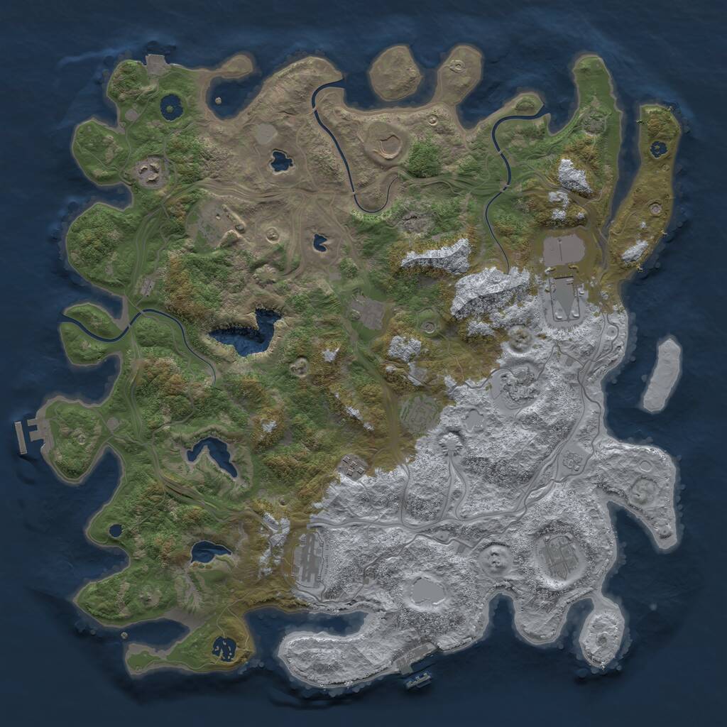 Rust Map: Procedural Map, Size: 4500, Seed: 7039752, 17 Monuments