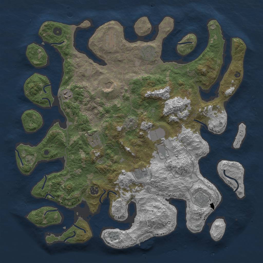 Rust Map: Procedural Map, Size: 4500, Seed: 7039752, 14 Monuments