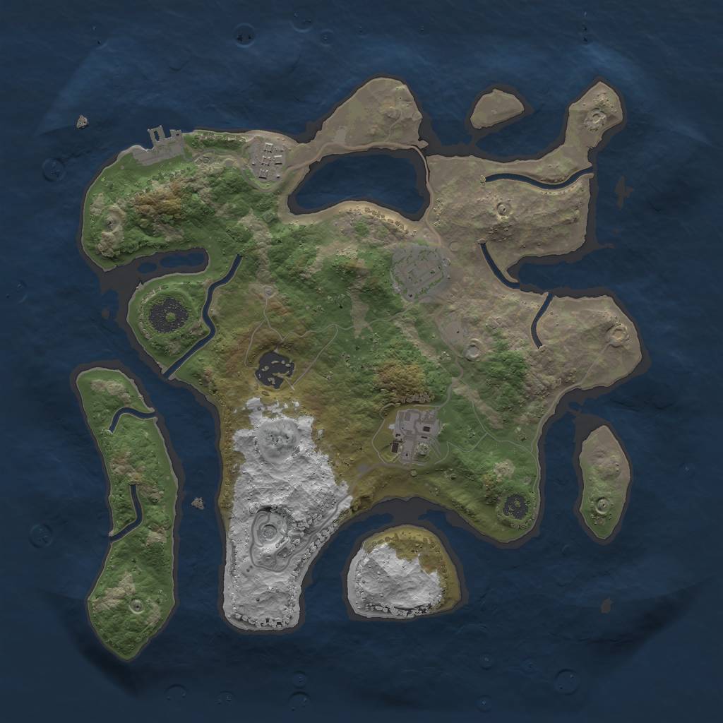 Rust Map: Procedural Map, Size: 3000, Seed: 1645879927, 8 Monuments