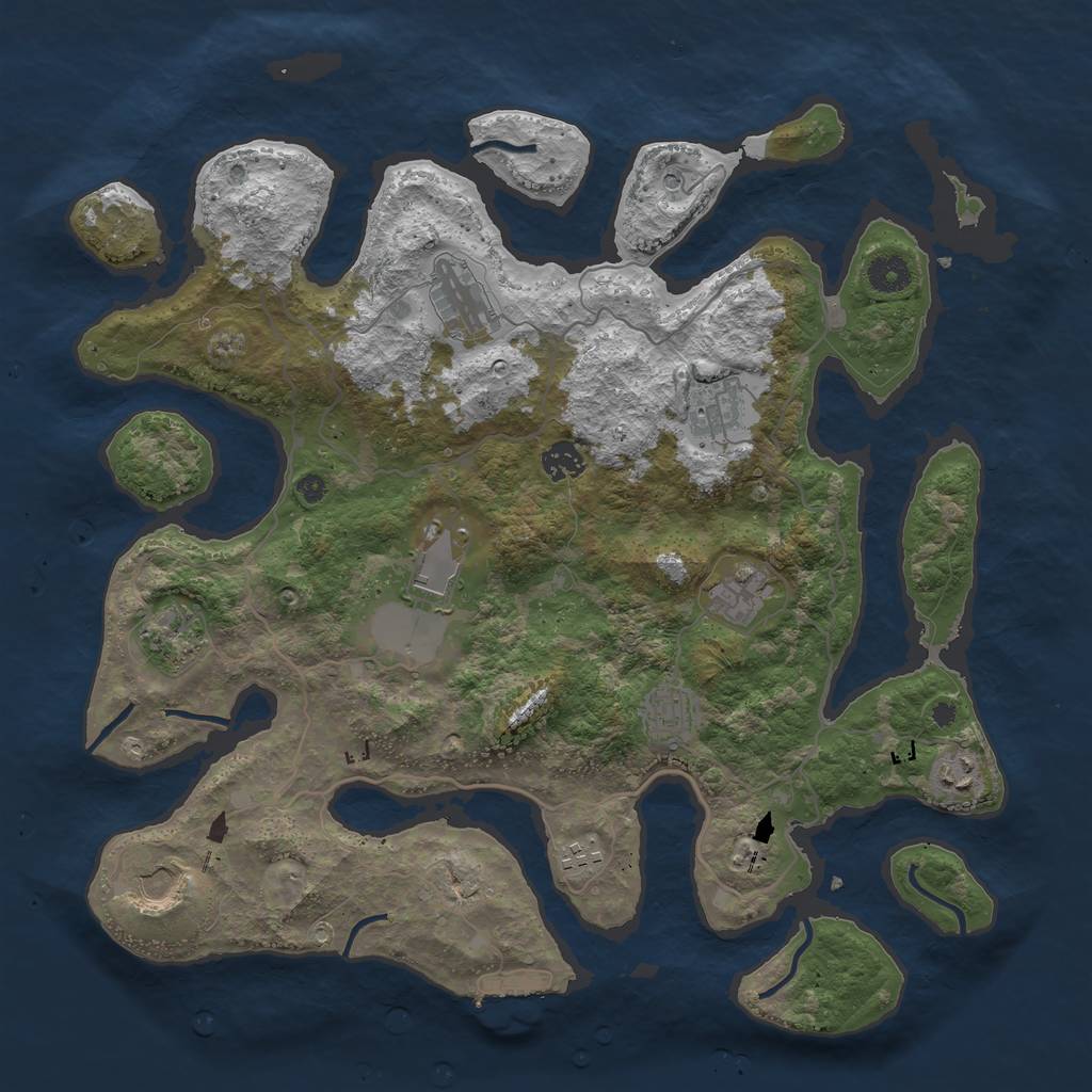 Rust Map: Procedural Map, Size: 4050, Seed: 1902181778, 14 Monuments