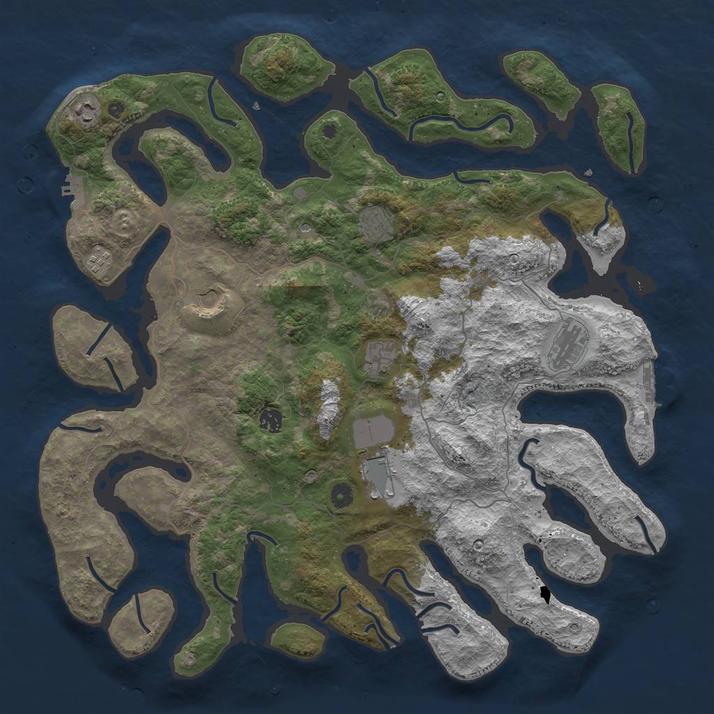 Rust Map: Procedural Map, Size: 4500, Seed: 77873, 13 Monuments