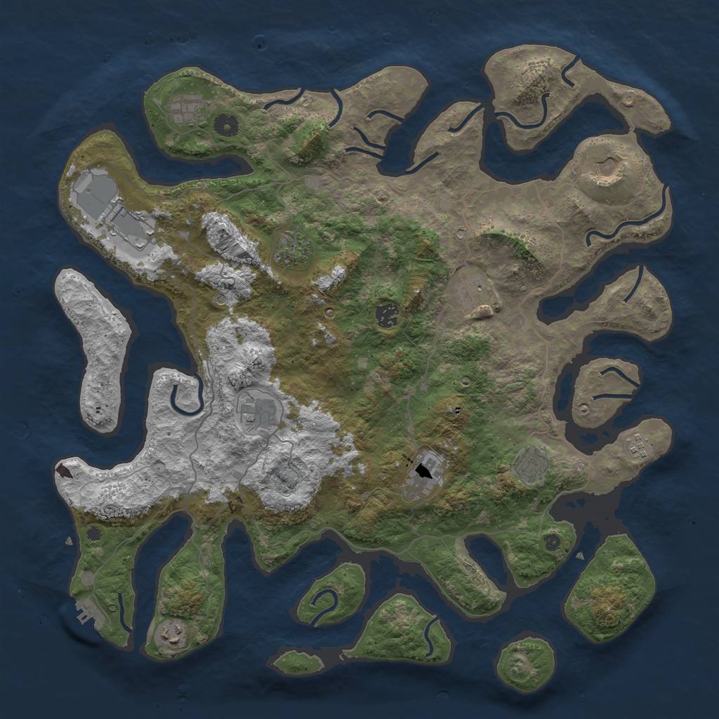 Rust Map: Procedural Map, Size: 4500, Seed: 1627387143, 15 Monuments