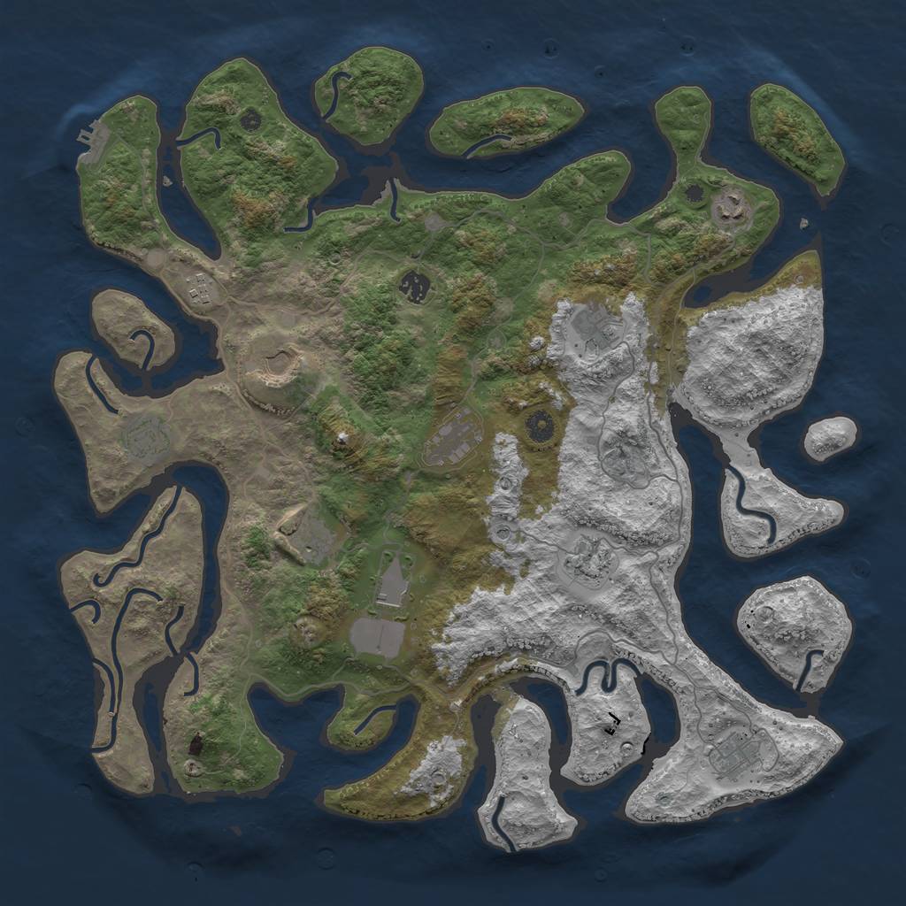 Rust Map: Procedural Map, Size: 4500, Seed: 162738917, 15 Monuments