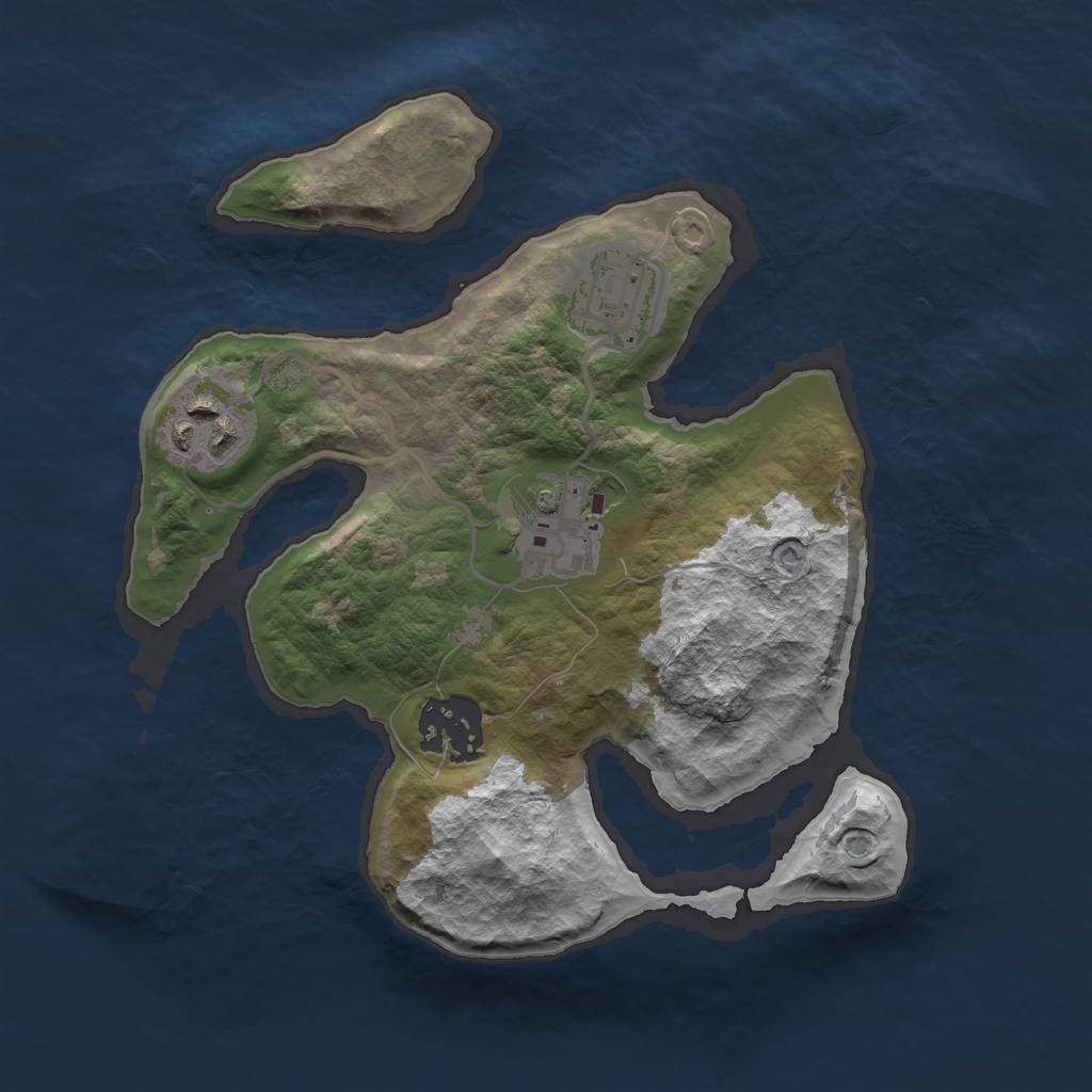 Rust Map: Barren, Size: 2400, Seed: 13, 6 Monuments