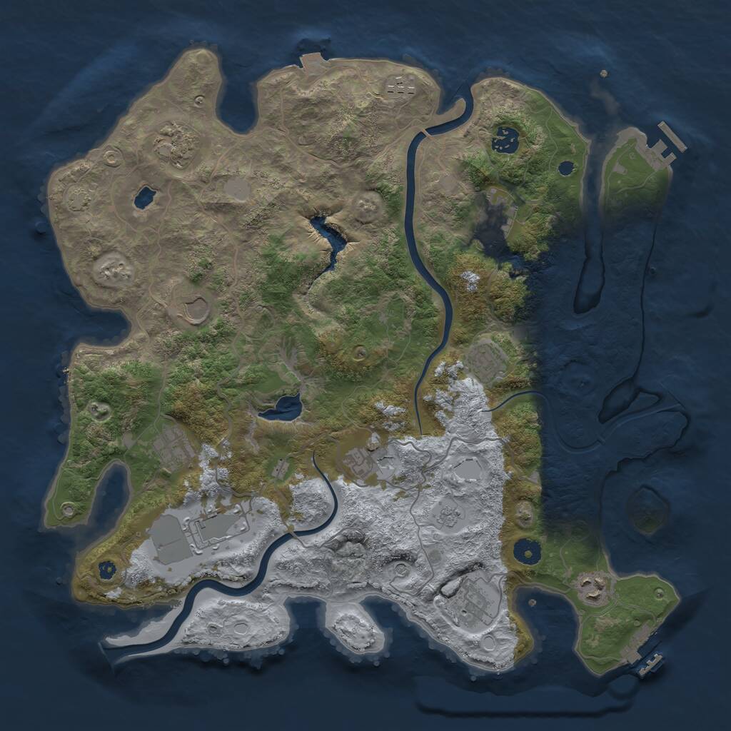 Rust Map: Procedural Map, Size: 4000, Seed: 1513108047, 17 Monuments