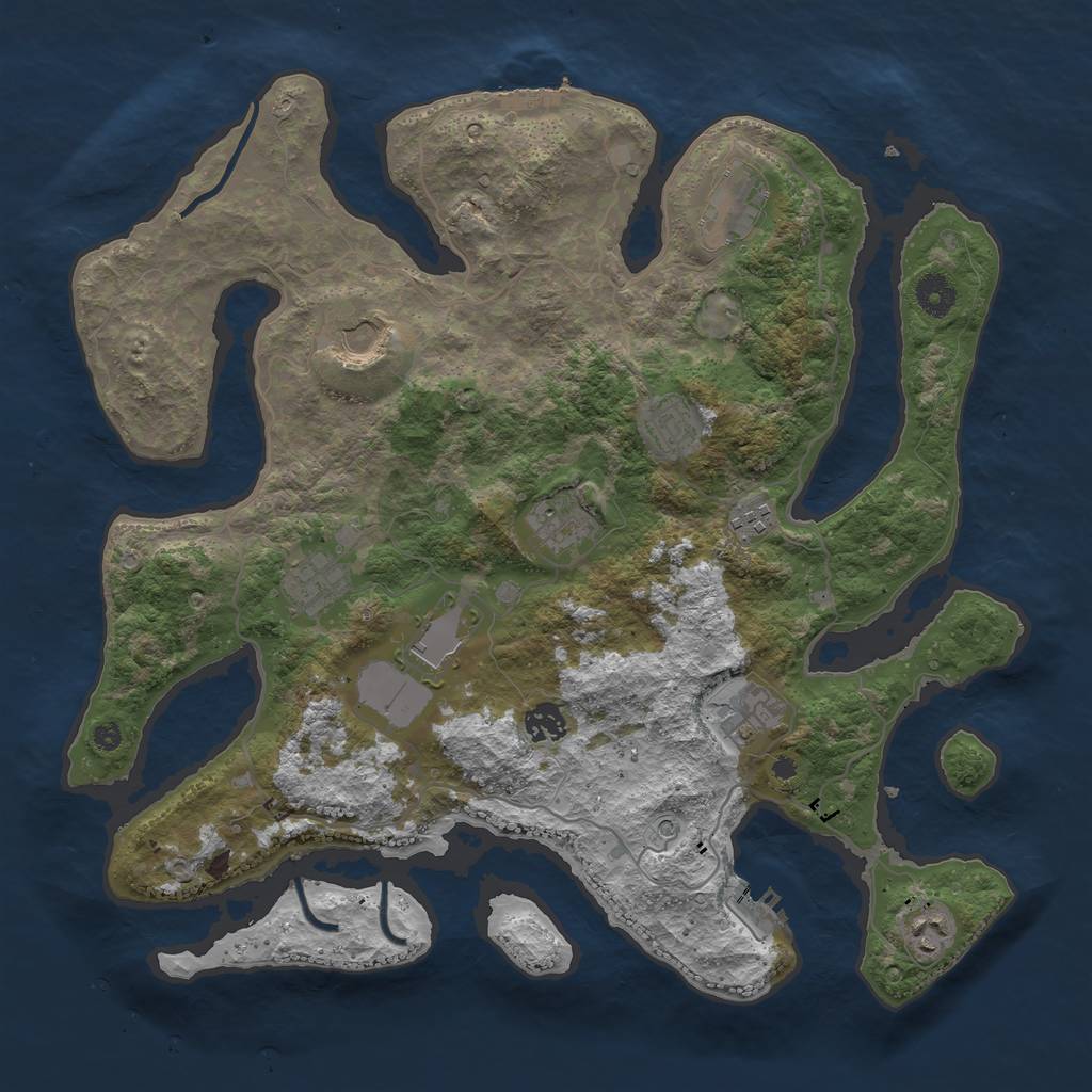 Rust Map: Procedural Map, Size: 4000, Seed: 1513108047, 15 Monuments