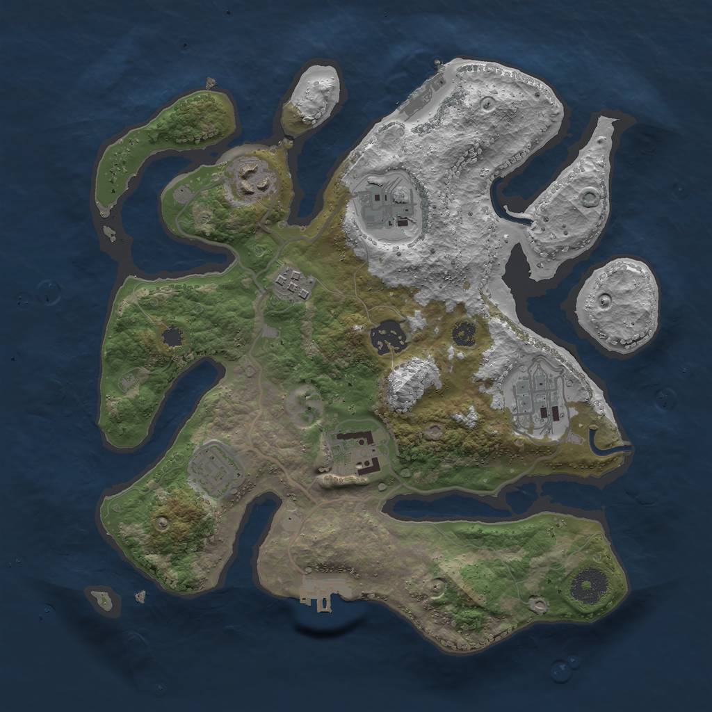 Rust Map: Procedural Map, Size: 3000, Seed: 131027671, 11 Monuments