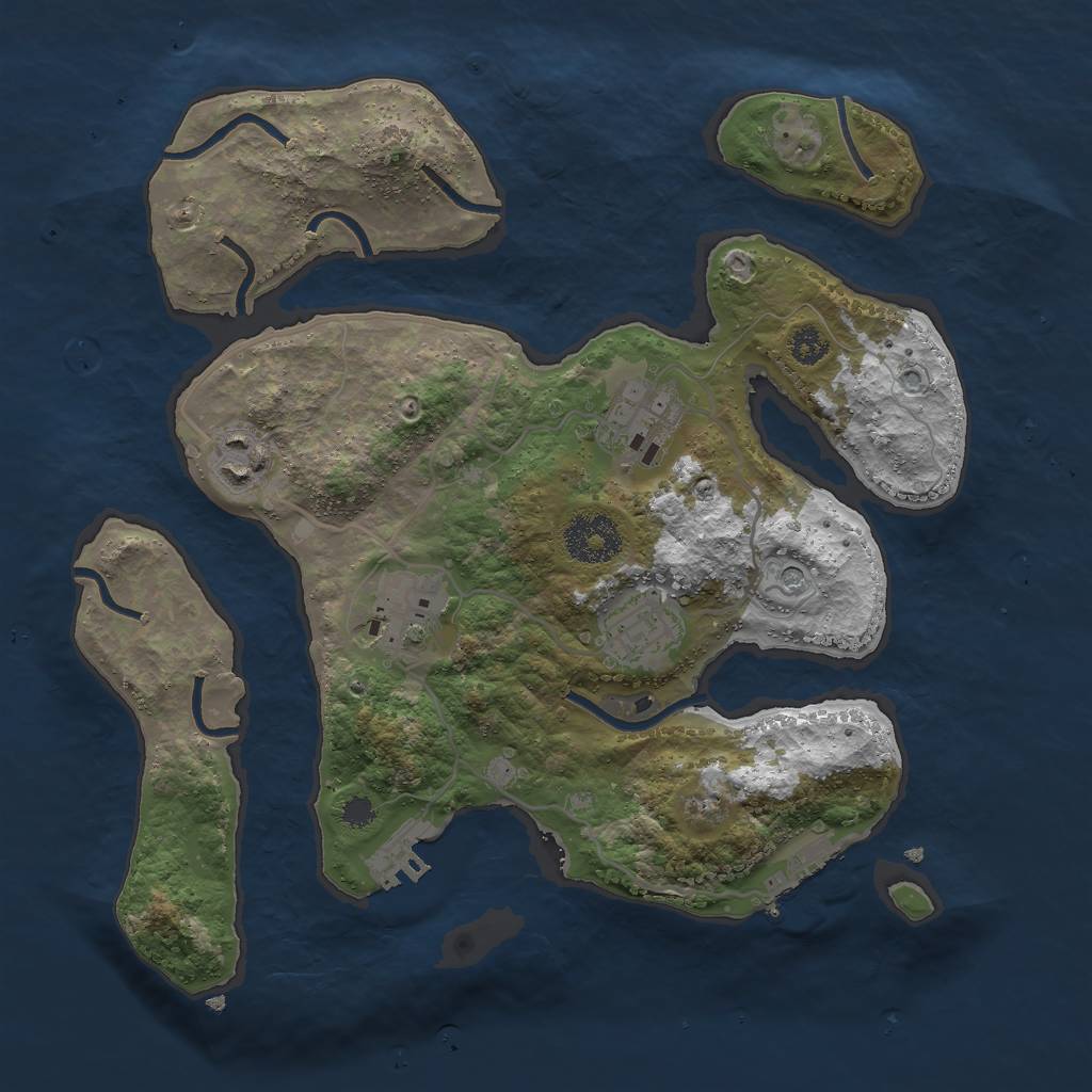 Rust Map: Procedural Map, Size: 3000, Seed: 87536948, 9 Monuments