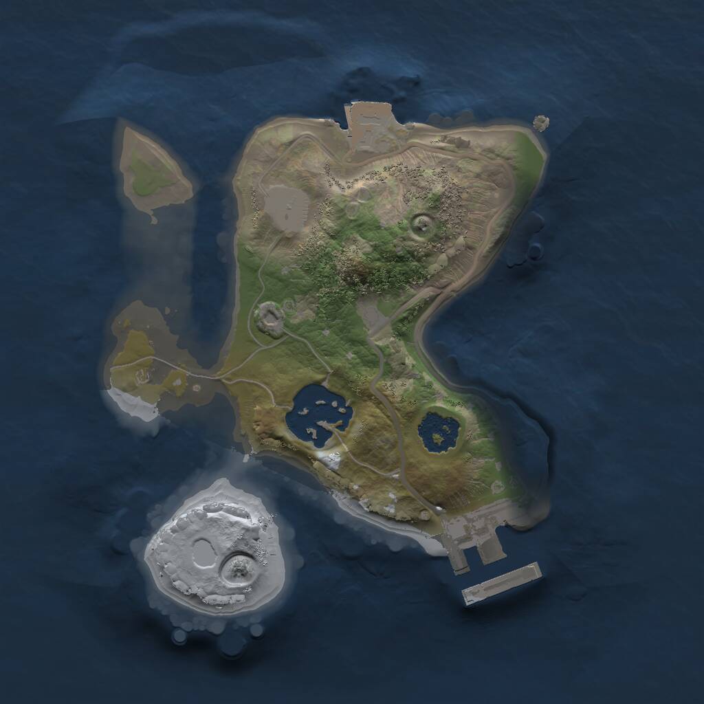 Rust Map: Procedural Map, Size: 1750, Seed: 124, 3 Monuments