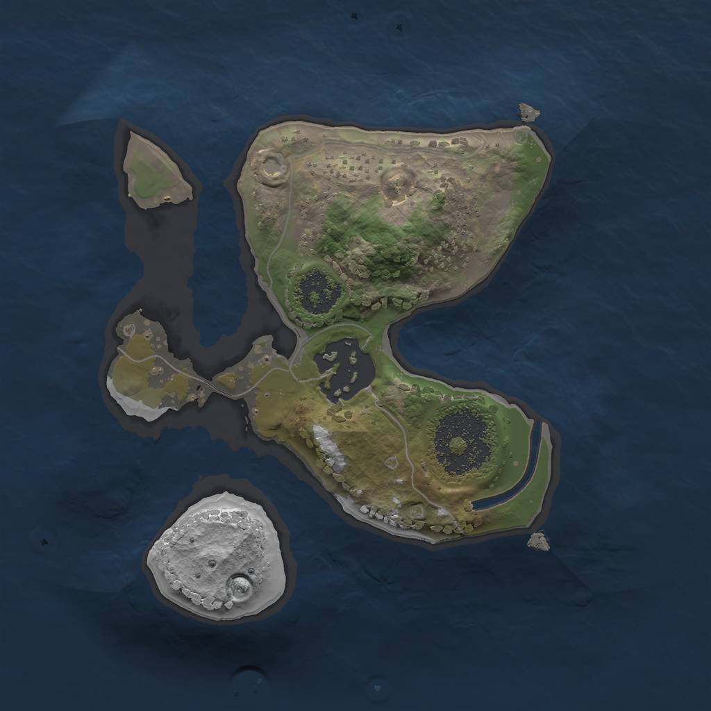 Rust Map: Procedural Map, Size: 1750, Seed: 124, 3 Monuments