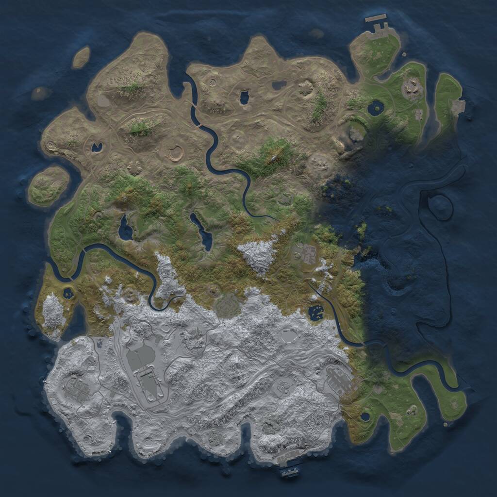 Rust Map: Procedural Map, Size: 4700, Seed: 30678, 17 Monuments