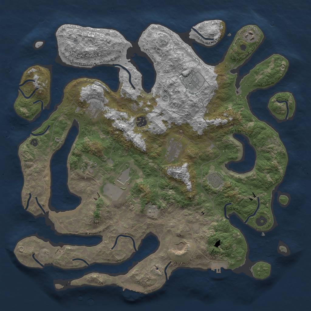 Rust Map: Procedural Map, Size: 4350, Seed: 811148092, 15 Monuments