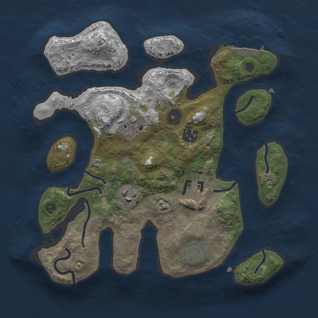 Rust Map: Procedural Map, Size: 3000, Seed: 1600280177, 9 Monuments