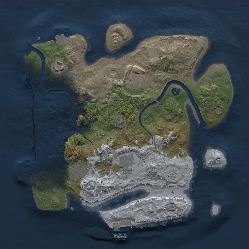 Rust Map: Procedural Map, Size: 3000, Seed: 25339524, 10 Monuments