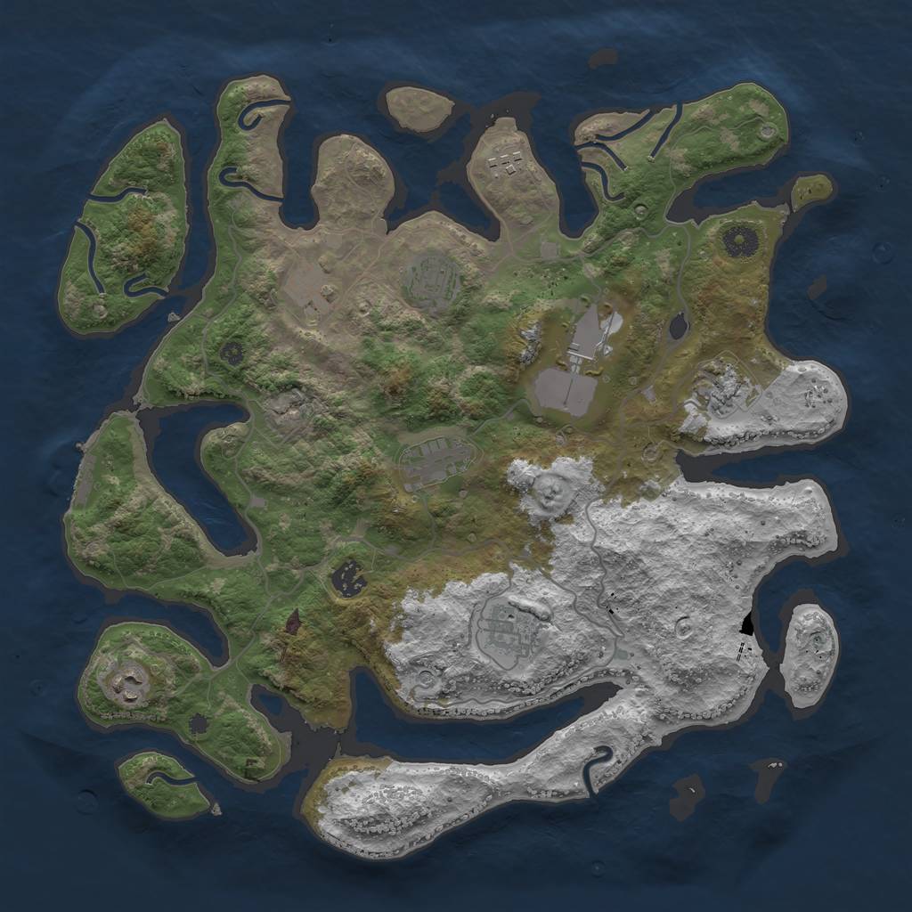 Rust Map: Procedural Map, Size: 4000, Seed: 765432198, 13 Monuments