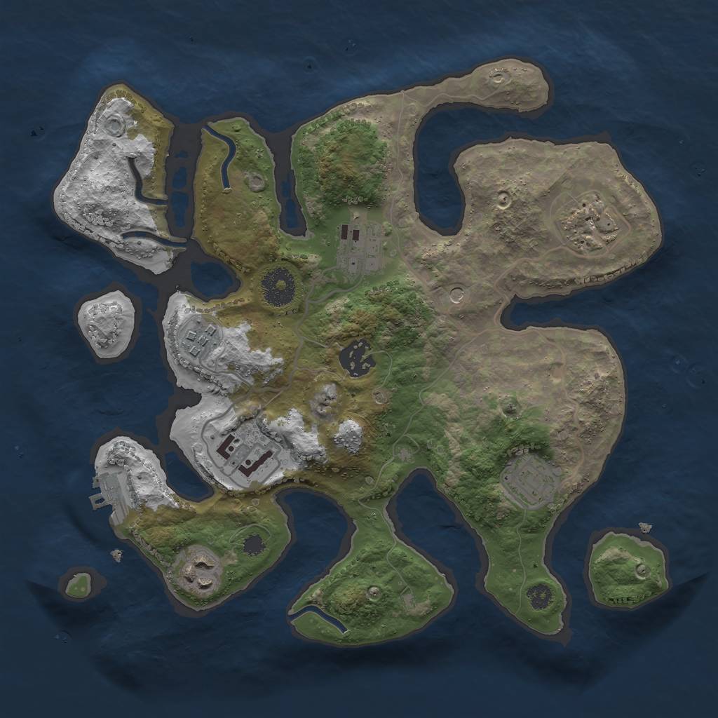 Rust Map: Procedural Map, Size: 3000, Seed: 37653, 11 Monuments