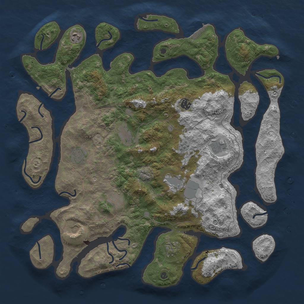 Rust Map: Procedural Map, Size: 4500, Seed: 65751, 14 Monuments