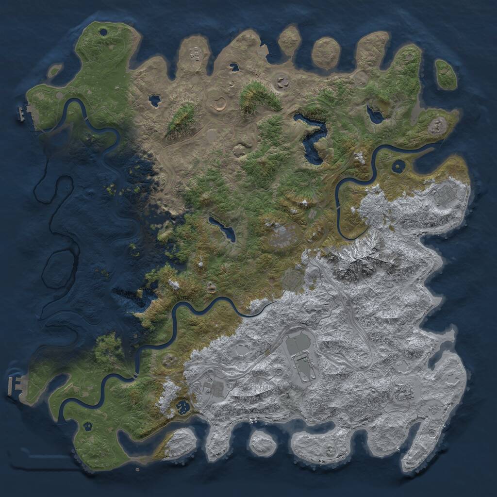 Rust Map: Procedural Map, Size: 5500, Seed: 13, 17 Monuments