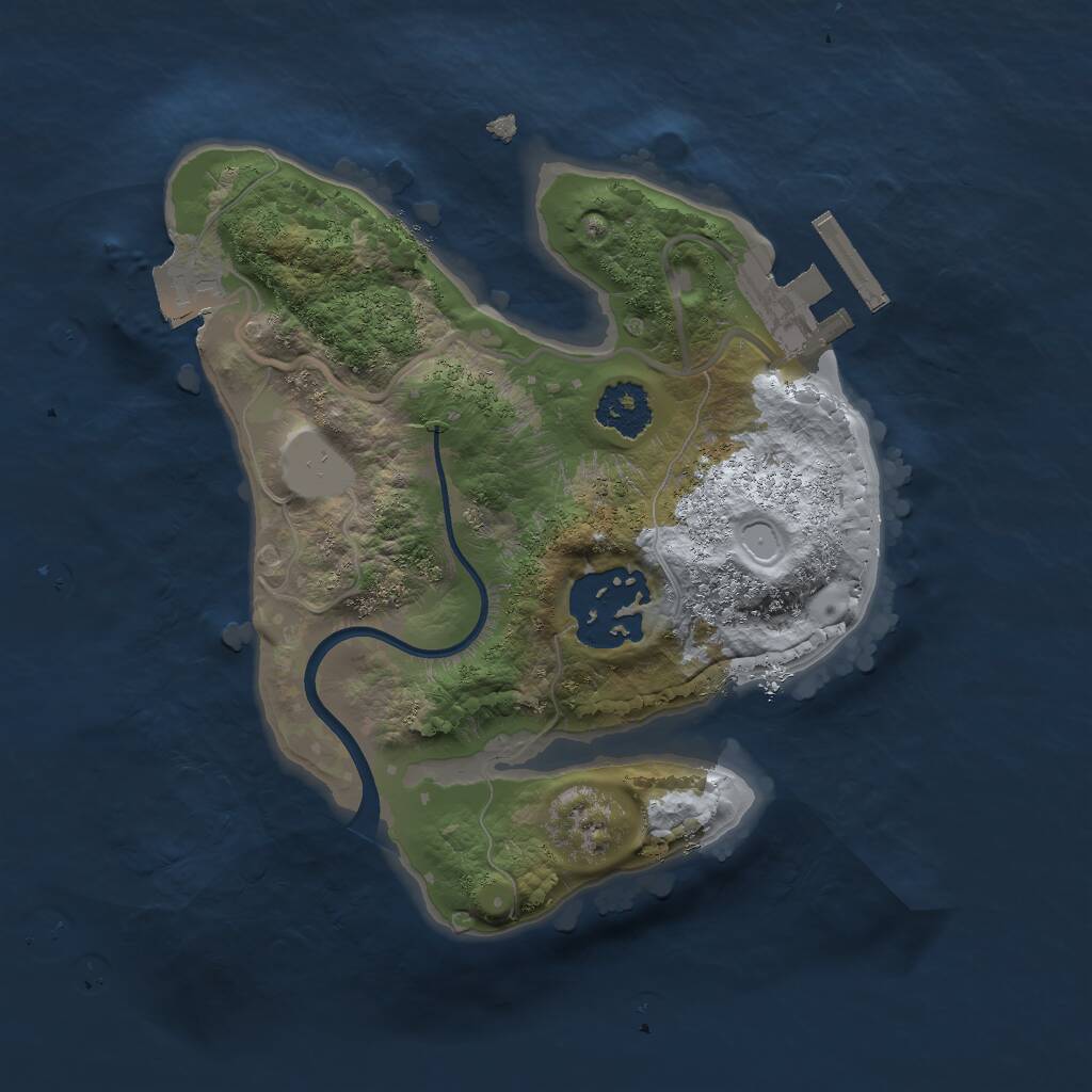 Rust Map: Procedural Map, Size: 2000, Seed: 576637961, 3 Monuments