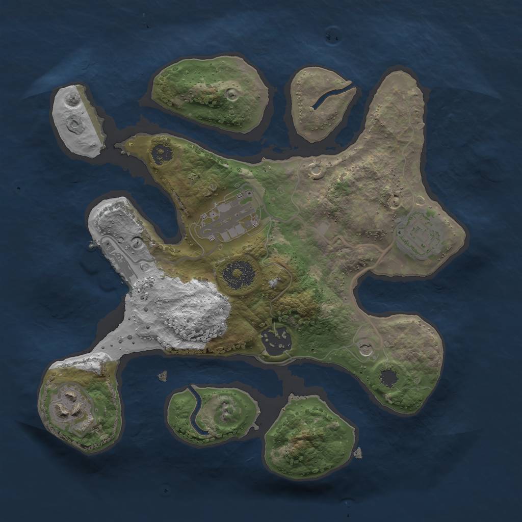 Rust Map: Procedural Map, Size: 2600, Seed: 74445985, 8 Monuments