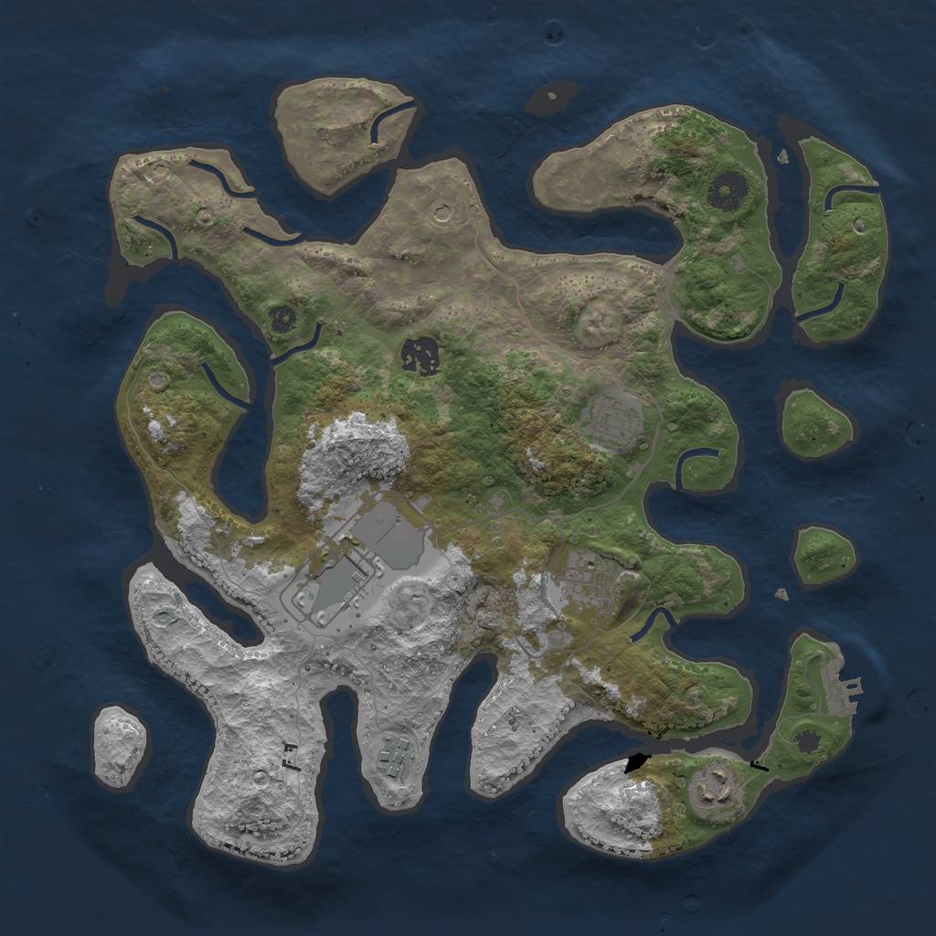 Rust Map: Procedural Map, Size: 3500, Seed: 101232, 10 Monuments