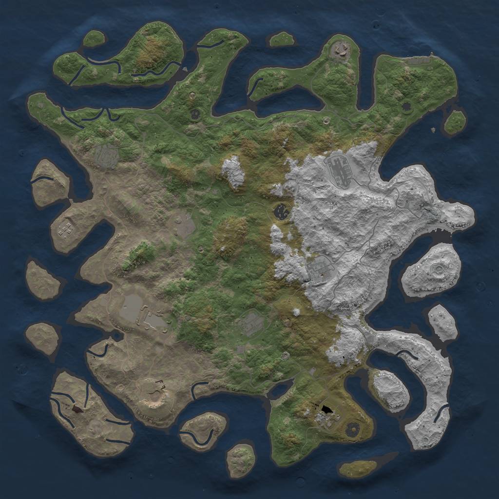 Rust Map: Procedural Map, Size: 5000, Seed: 80388803, 15 Monuments