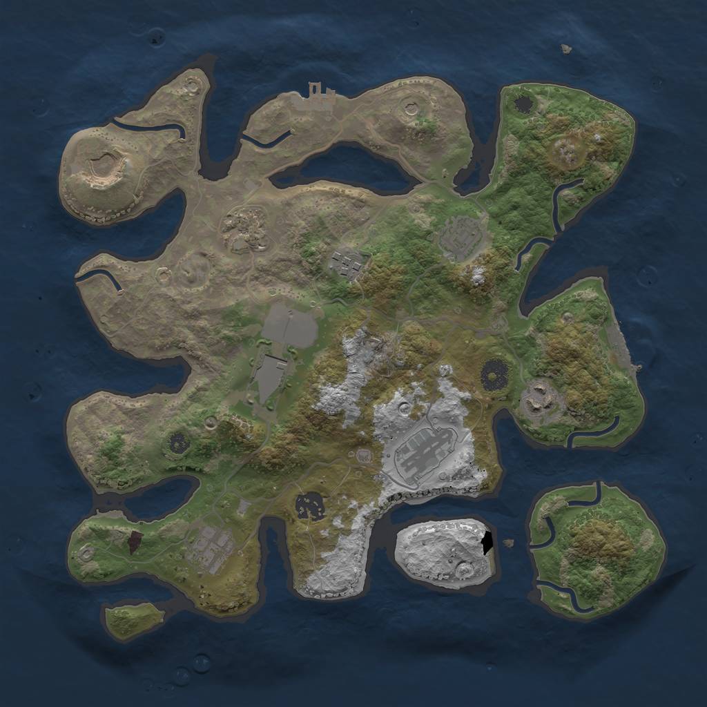 Rust Map: Procedural Map, Size: 3500, Seed: 1523664493, 14 Monuments