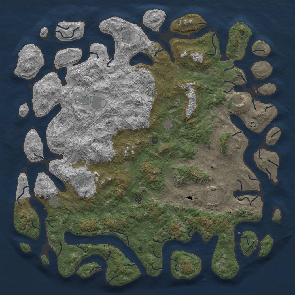 Rust Map: Procedural Map, Size: 6000, Seed: 1618580761, 14 Monuments