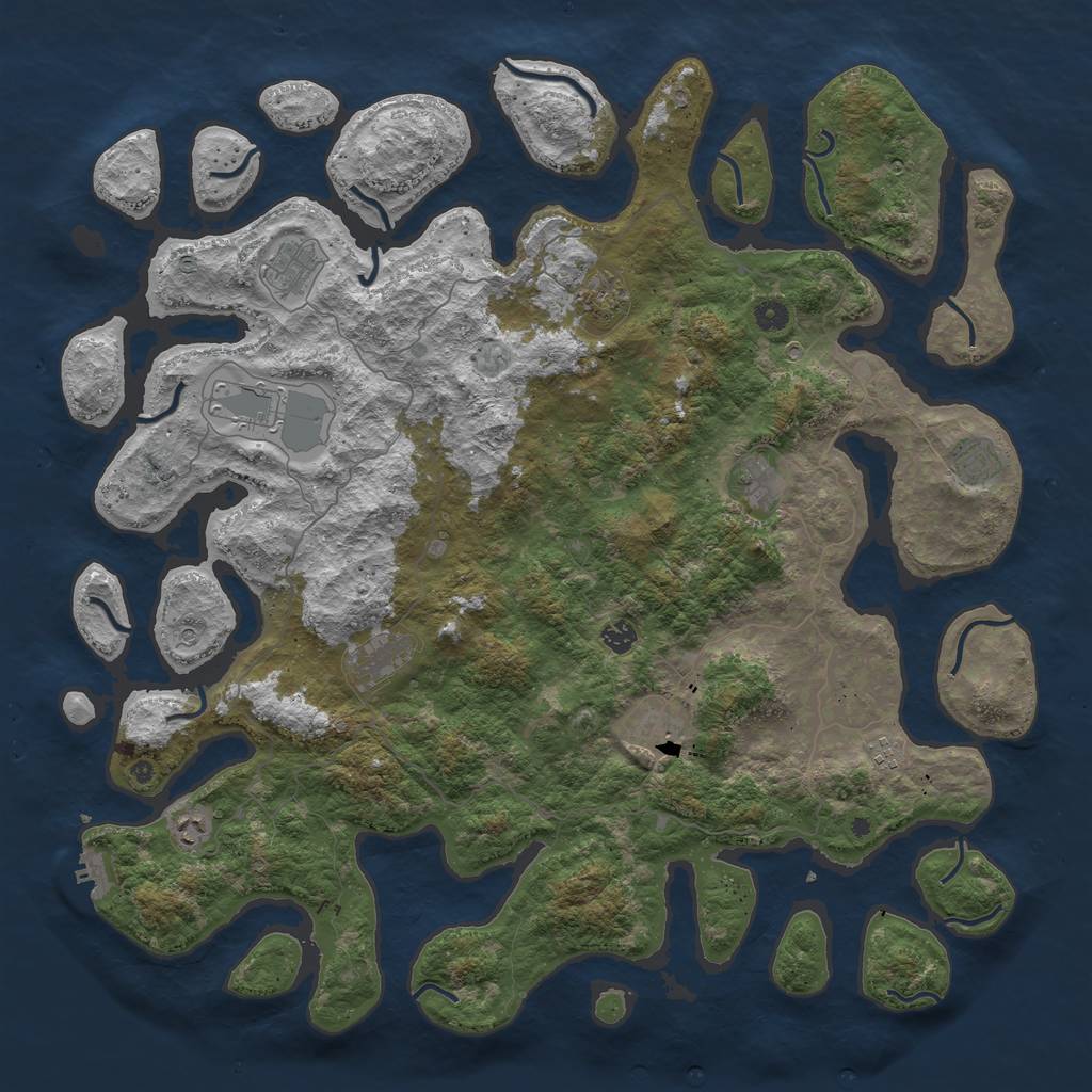 Rust Map: Procedural Map, Size: 5000, Seed: 70482878, 14 Monuments