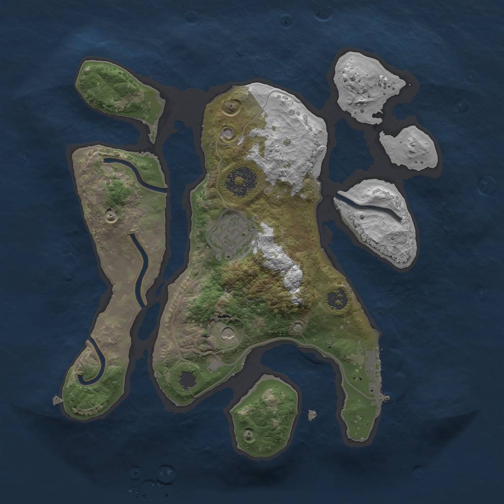 Rust Map: Procedural Map, Size: 2500, Seed: 678910, 5 Monuments