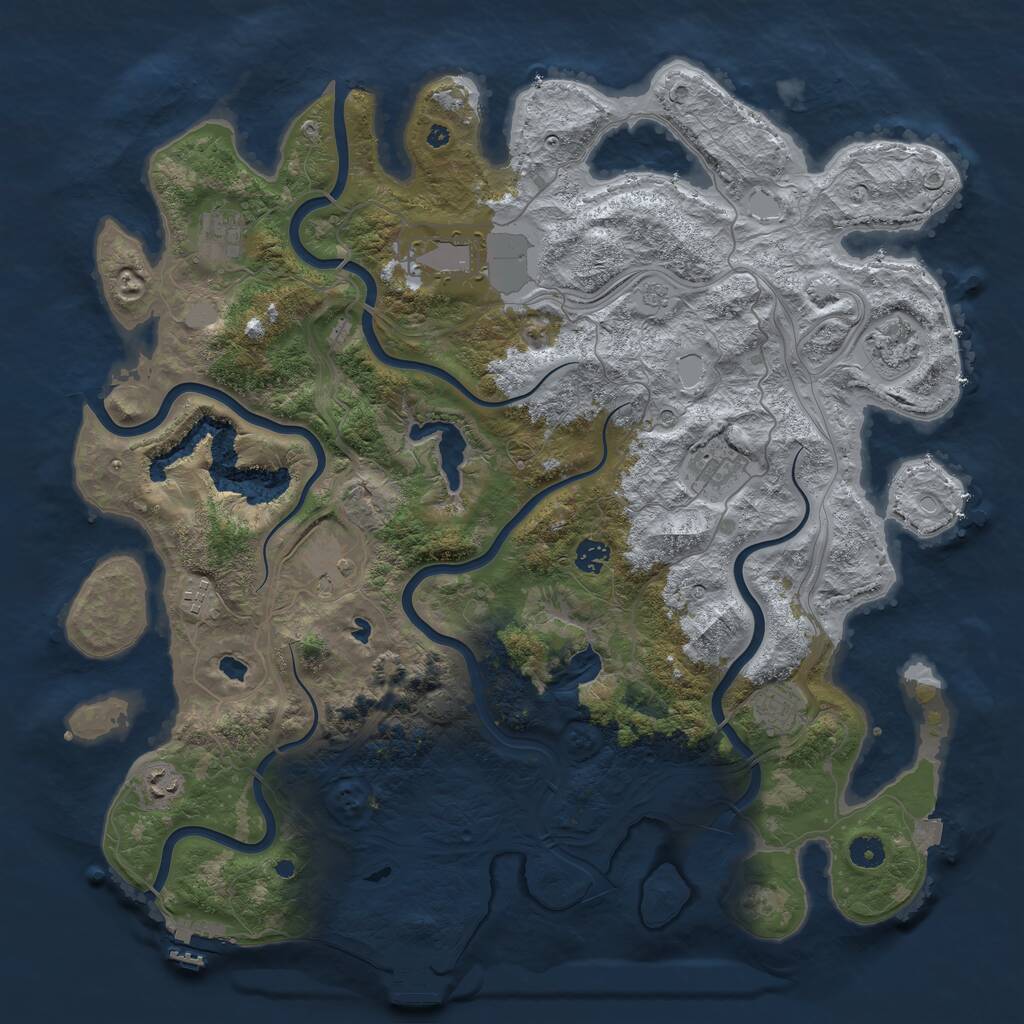 Rust Map: Procedural Map, Size: 4500, Seed: 675272116, 15 Monuments