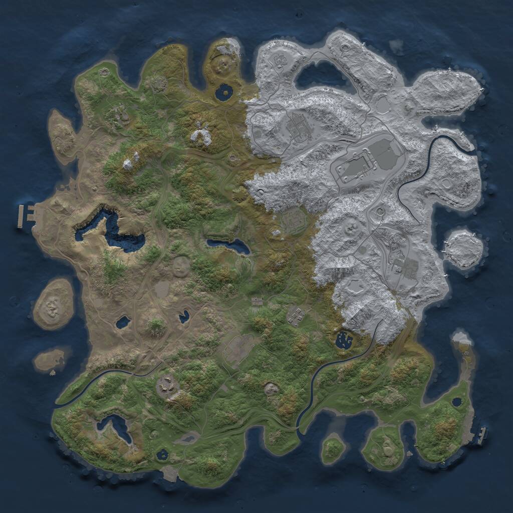 Rust Map: Procedural Map, Size: 4500, Seed: 675272116, 15 Monuments