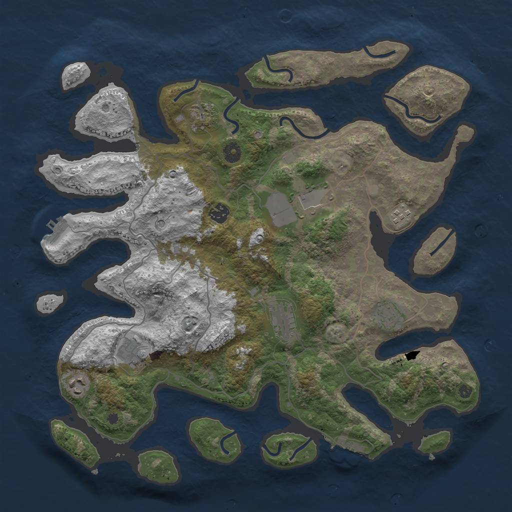 Rust Map: Procedural Map, Size: 4000, Seed: 20030510, 13 Monuments