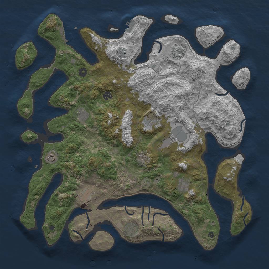 Rust Map: Procedural Map, Size: 4500, Seed: 1627397268, 15 Monuments